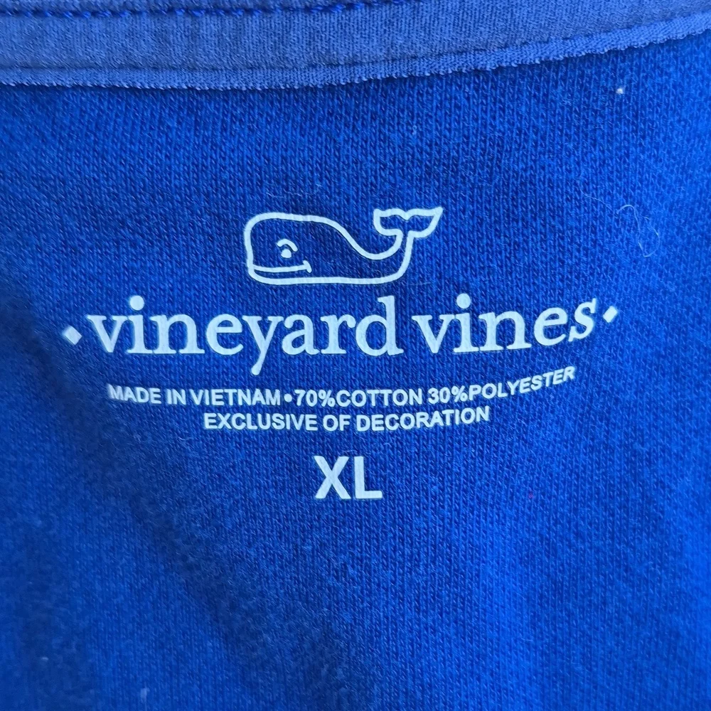 VINEYARD VINES Cotton Blend Knit Weave‎ Solid Blue Full Zip XL Mens Sweater Vest